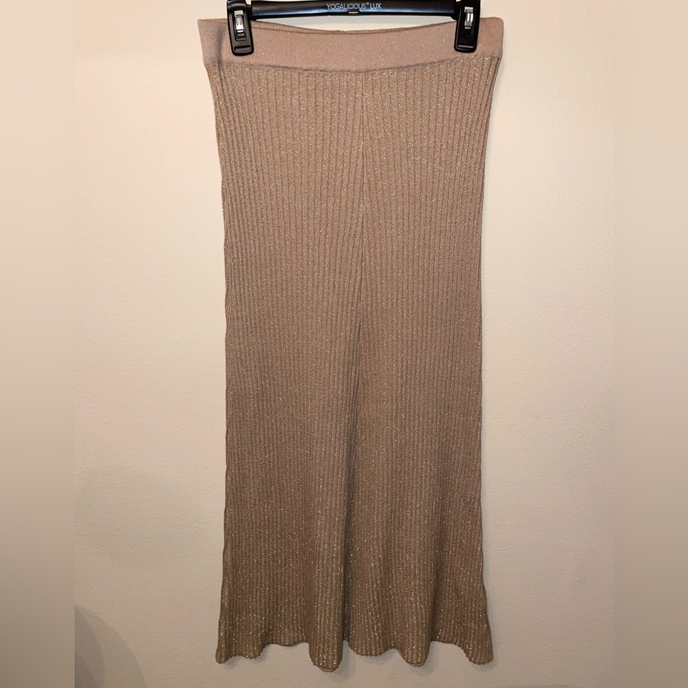 Koton Ribbed Knit Tan Skirt